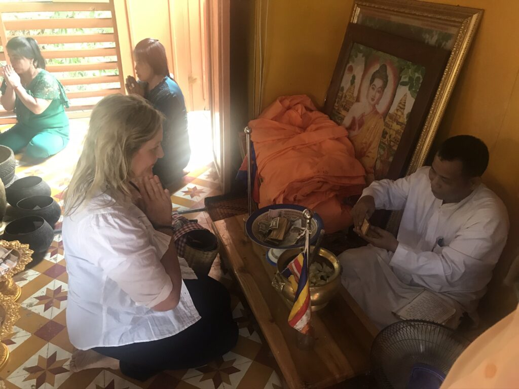 Nandy receiving blessings in Southeast Asia